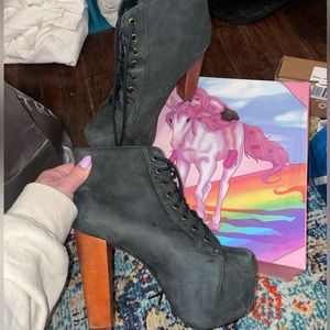 Jeffrey Campbell Litas Black Size 8.5